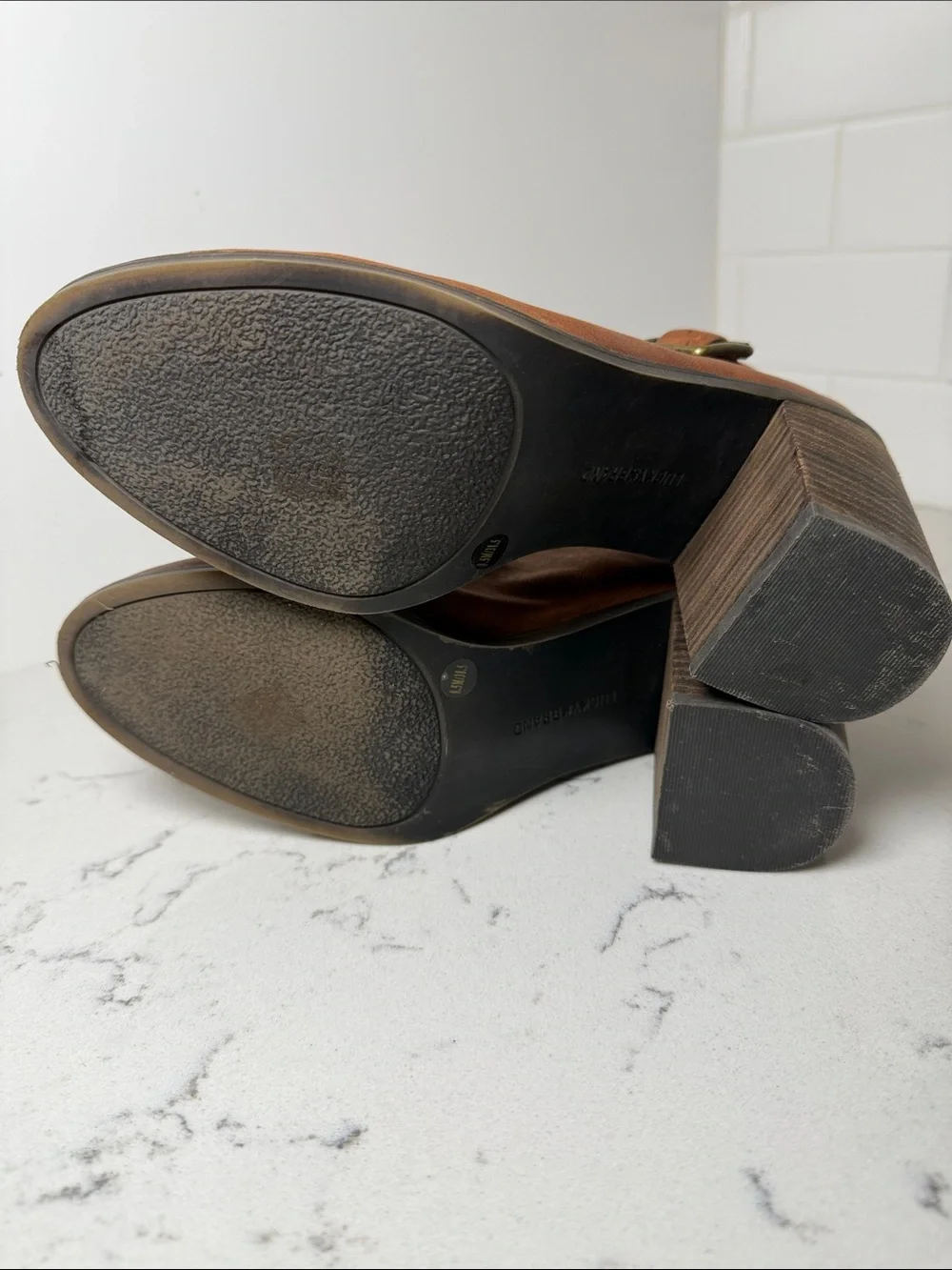 Lucky Brand Brown Leather Slingback Booties